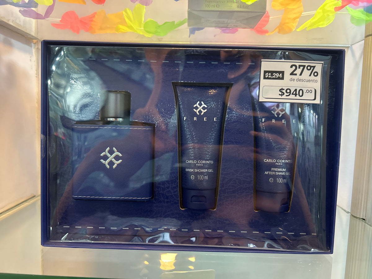 Set Carlo Corinto Free Men 3 pzs